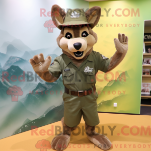 Oliven Dingo maskot kostume...