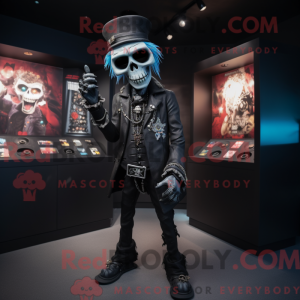 Sort Undead maskot kostume...