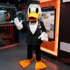 Orange Duck mascot costume...
