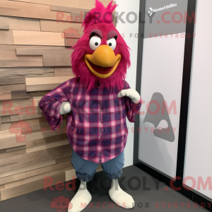 Magenta Rooster mascot...