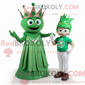 Green Queen mascot costume...