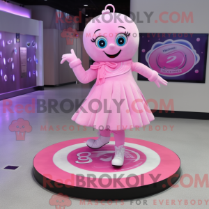 Pink par skøjter maskot...