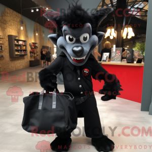 Sort vampyr maskot kostume...