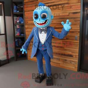 Blue Undead maskot kostume...