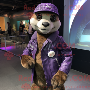 Purple Meerkat mascot...