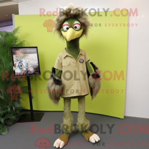 Olive Emu mascot costume...