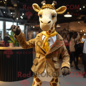Gull Giraffe maskot drakt...