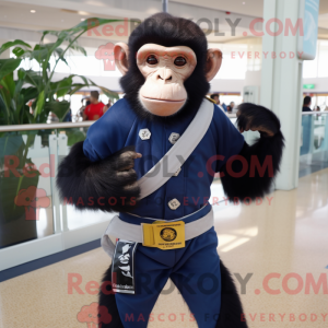 Navy Capuchin Monkey maskot...