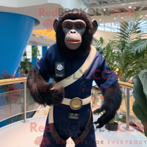 Navy Capuchin Monkey maskot...