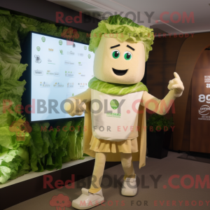Beige Caesar Salat maskot...