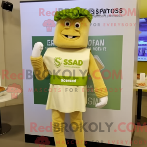 Beige Caesar Salat maskot...