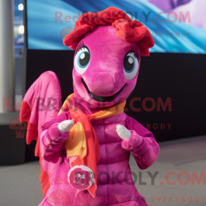 Magenta Sea Horse maskot...
