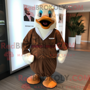 Brown Swans mascot costume...