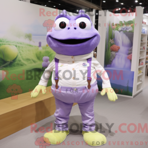 Lavendel frø maskot kostume...