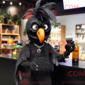 Sort Harpy maskot kostume...