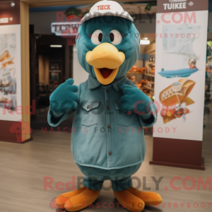 Blågrøn Tyrkiet maskot...