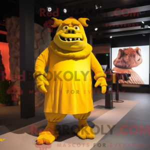 Yellow Ogre mascot costume...