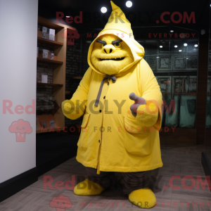 Yellow Ogre maskot kostume...