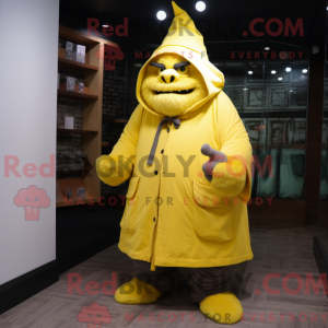 Yellow Ogre maskot kostyme...