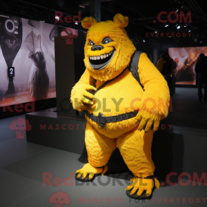 Yellow Ogre mascot costume...