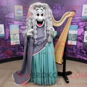 Gray Celtic Harp mascot...