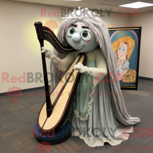 Gray Celtic Harp mascot...