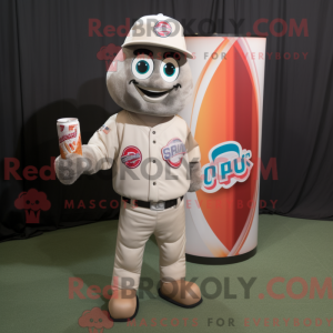 Tan Soda Can mascot costume...