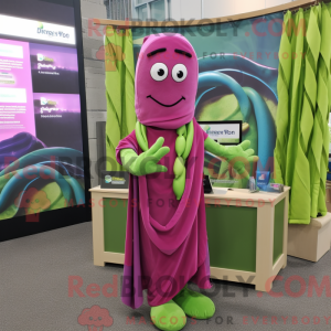 Magenta Green Bean mascot...