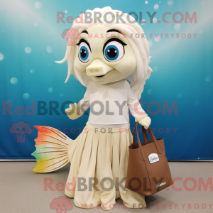 Cream Betta Fish mascot...