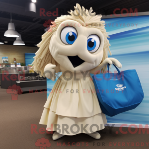 Cream Betta Fish mascot...