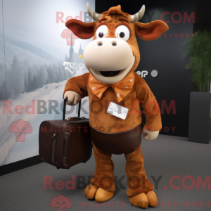Rust Jersey Cow maskotka...