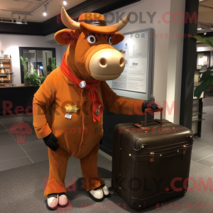 Rust Jersey Cow mascot...