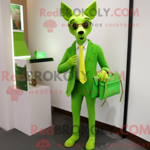 Lime Green Roe Deer mascot...