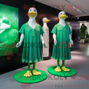 Green Swans mascot costume...