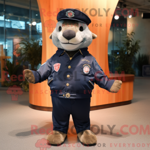 Navy Salmon mascot costume...