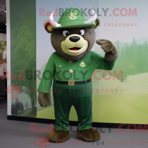 Grøn Buffalo maskot kostume...