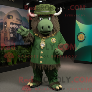 Green Buffalo mascot...