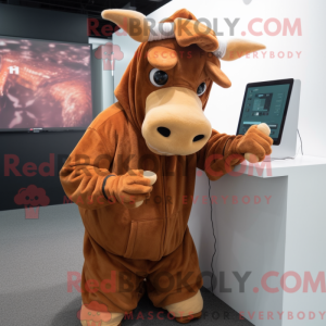 Rust Jersey Cow maskot...