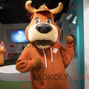 Rust Jersey Cow maskot...