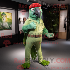 Grønn Macaw maskot drakt...