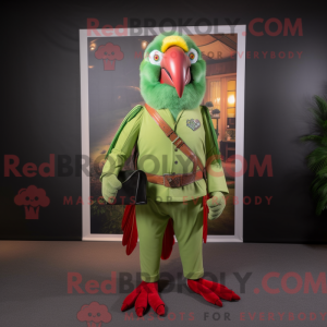 Grön Macaw mask drakt...