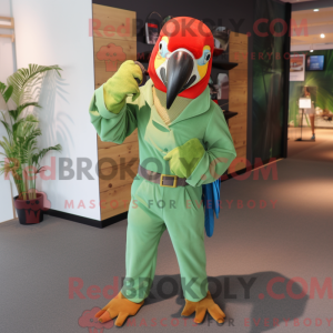 Grøn Macaw maskot kostume...