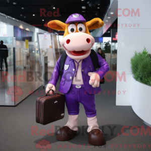Purple Jersey Cow mascot...
