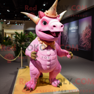 Pink Triceratops mascot...