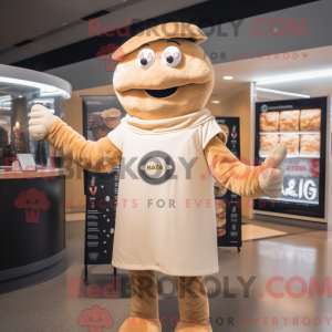 Tan Bagels mascot costume...
