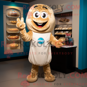 Tan Bagels maskot kostume...