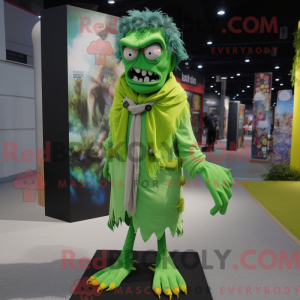 Lime Green Zombie mascot...