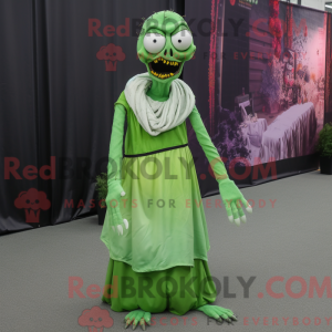 Limegrøn Zombie maskot...