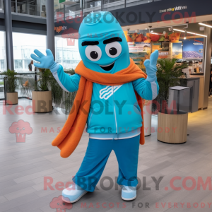 Cyan Fajitas maskot kostume...