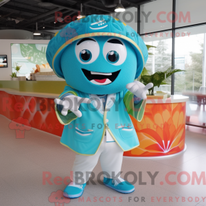 Cyan Fajitas mascot costume...